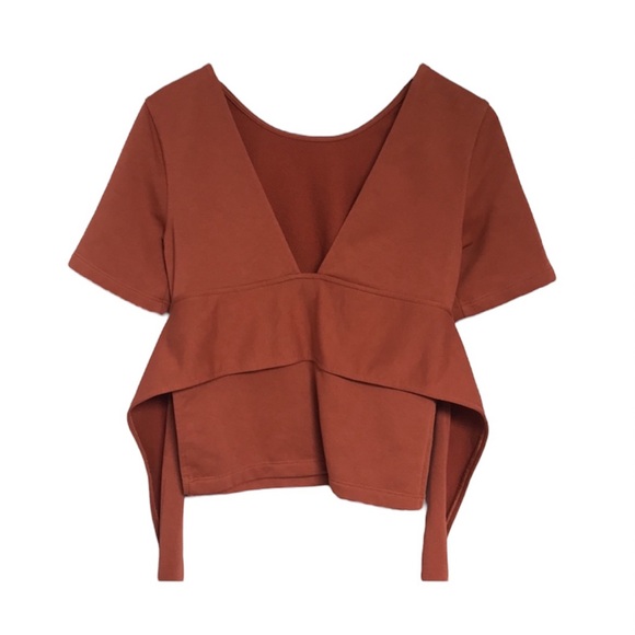 Nike Women's Dri-FIT Studio Short Sleeve Yoga Top, Dusty Peach Size XS, Wrap Tie - Picture 15 of 16